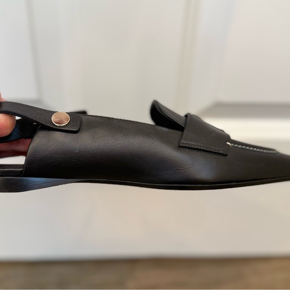 New Without Box Max Mara Black Leather Slingbacks Size: EU39 US8.5 Spring - Picture 11 of 15